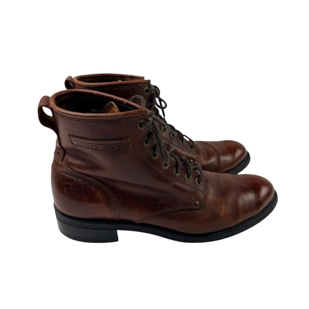 Avirex USA Men's Leather Lace Up Combat Boots Brown Size 10.5 D VTG Military - Picture 3 of 12